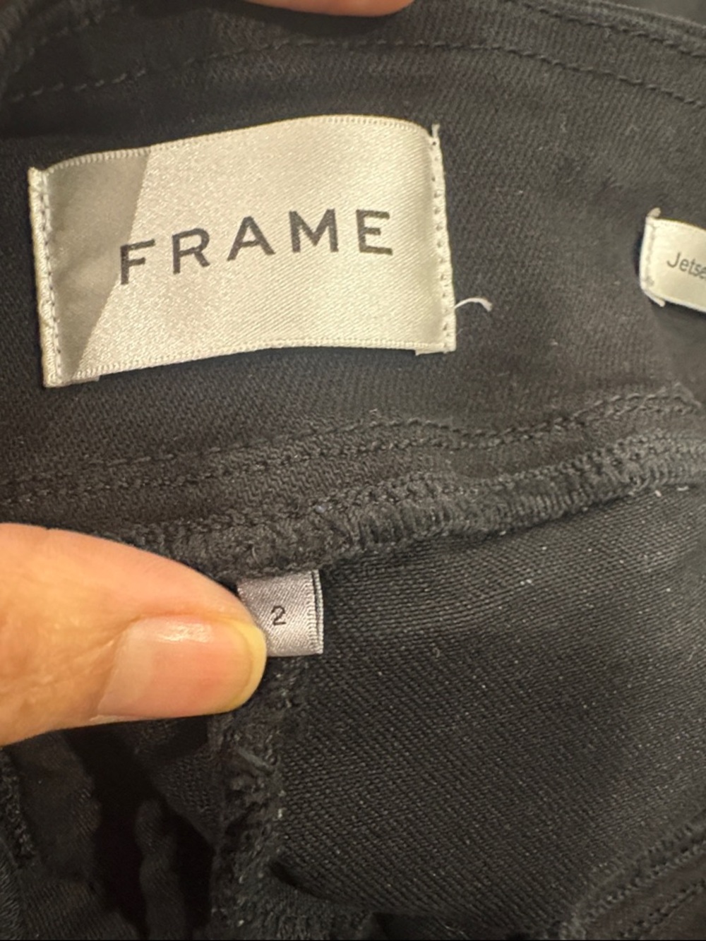 NWOT FRAME Jet Set Crop Mini Bootcut Pull-On Jeans In Black Size 2 - Picture 15 of 17